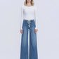 LV Pinstripe Wide Jeans
