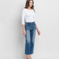 LV1355: HIGH RISE CROP UTILITY POCKET STRAIGHT JEANS