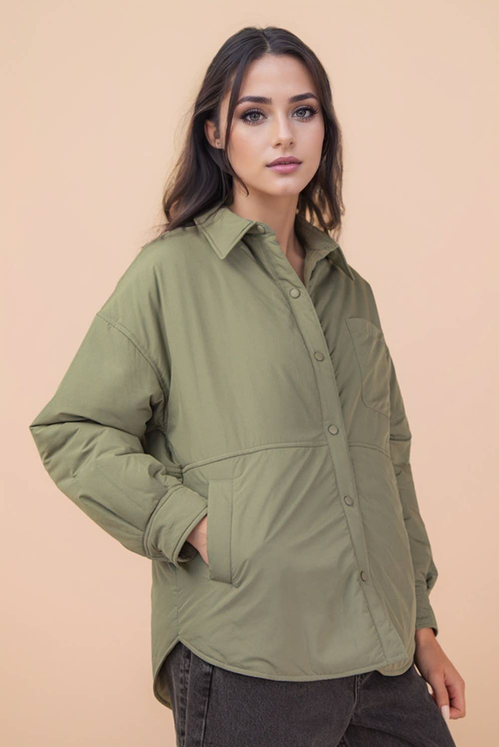 Sage Button Down Casual Jacket