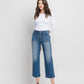 LV1355: HIGH RISE CROP UTILITY POCKET STRAIGHT JEANS