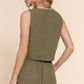 V-Neckline Linen Effect Vest