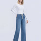LV Pinstripe Wide Jeans