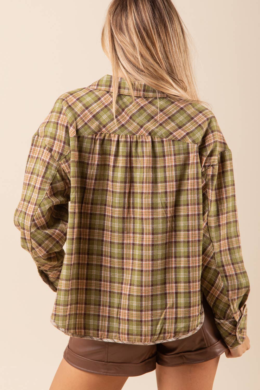 Plaid Oversized Button-Up Shirt