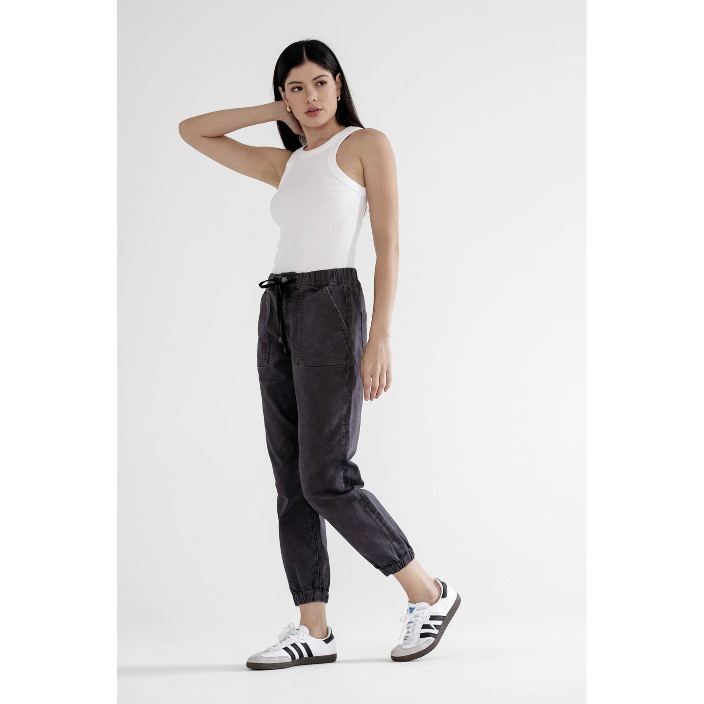 MICA HIGH RISE JOGGER CROP: CHARCOAL GREY