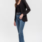 BLACK NOTCH COLLAR LONG LINE BLAZER