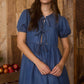 Chambray Front Tie Dress