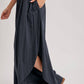 SIDE SLIT WIDE LEG PANTS