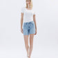 LV1726: HIGH RISE RAW HEM MIDI SHORTS