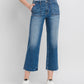 LV1355: HIGH RISE CROP UTILITY POCKET STRAIGHT JEANS