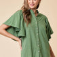 FLUTTER SLEEVE BLOUSE