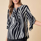 BRUSH STROKE V-NECK BLOUSE