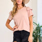 Contrast Ruffle Sleeve Top