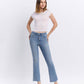LV1709: HIGH RISE RAW HEM KICK FLARE JEANS