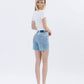 LV1726: HIGH RISE RAW HEM MIDI SHORTS