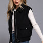 Notched Collar Zip Up Vest