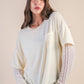 Lace sleeve pocket tee
