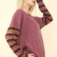 Contrast Striped Sleeve Top