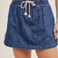 DENIM DRAWSTRING SKORT