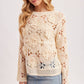 BOAT NECK FLORAL CROCHET TOP