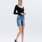 LV1659: HI-RISE RAW HEM BERM SHORTS