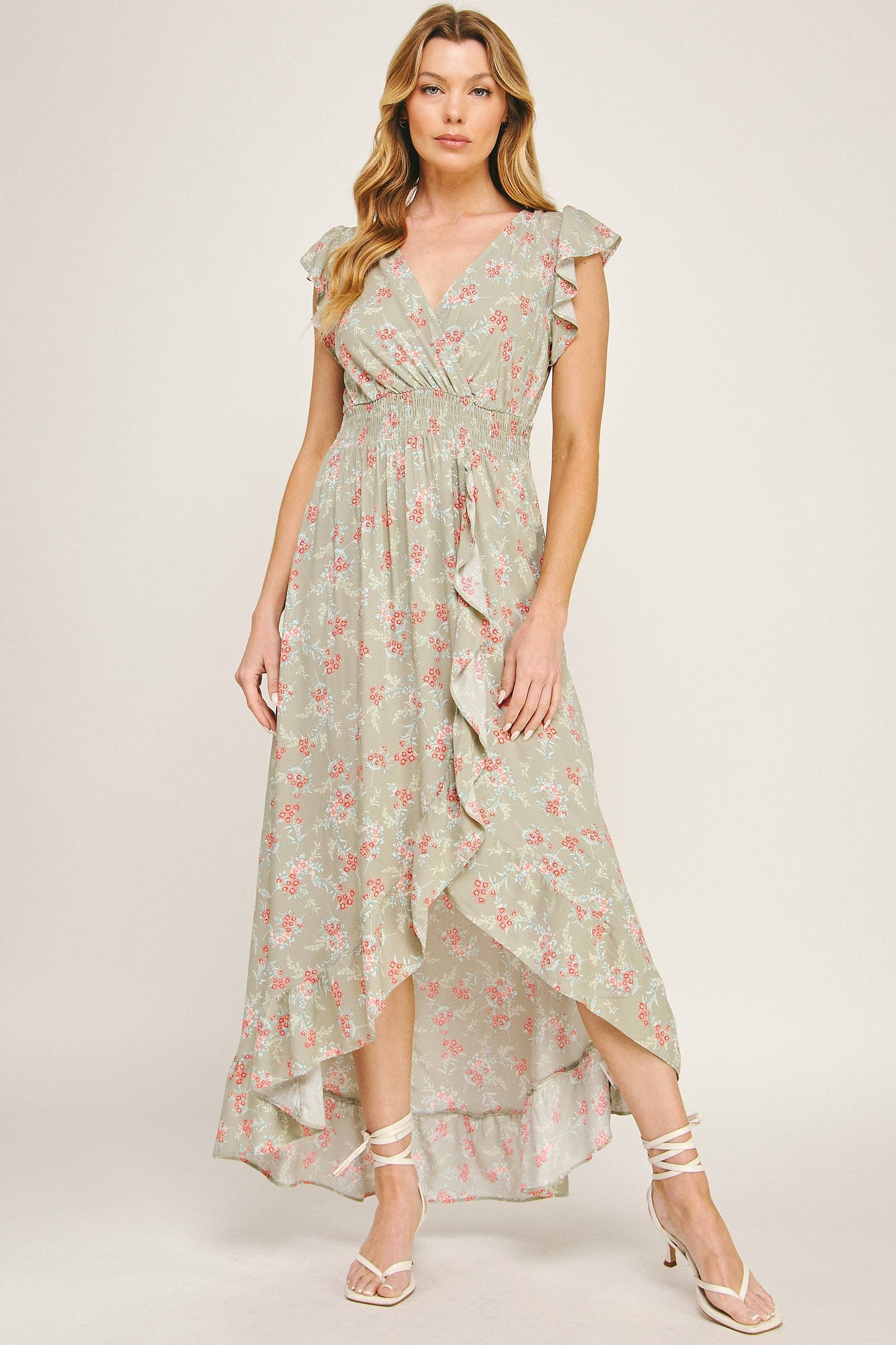 Floral Ruffle Maxi Dress