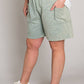 CURVY Sage Vintage Washed Shorts