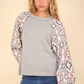 Aztec Printed Sleeve Knit Top