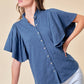 FLUTTER SLEEVE BLOUSE