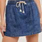 DENIM DRAWSTRING SKORT