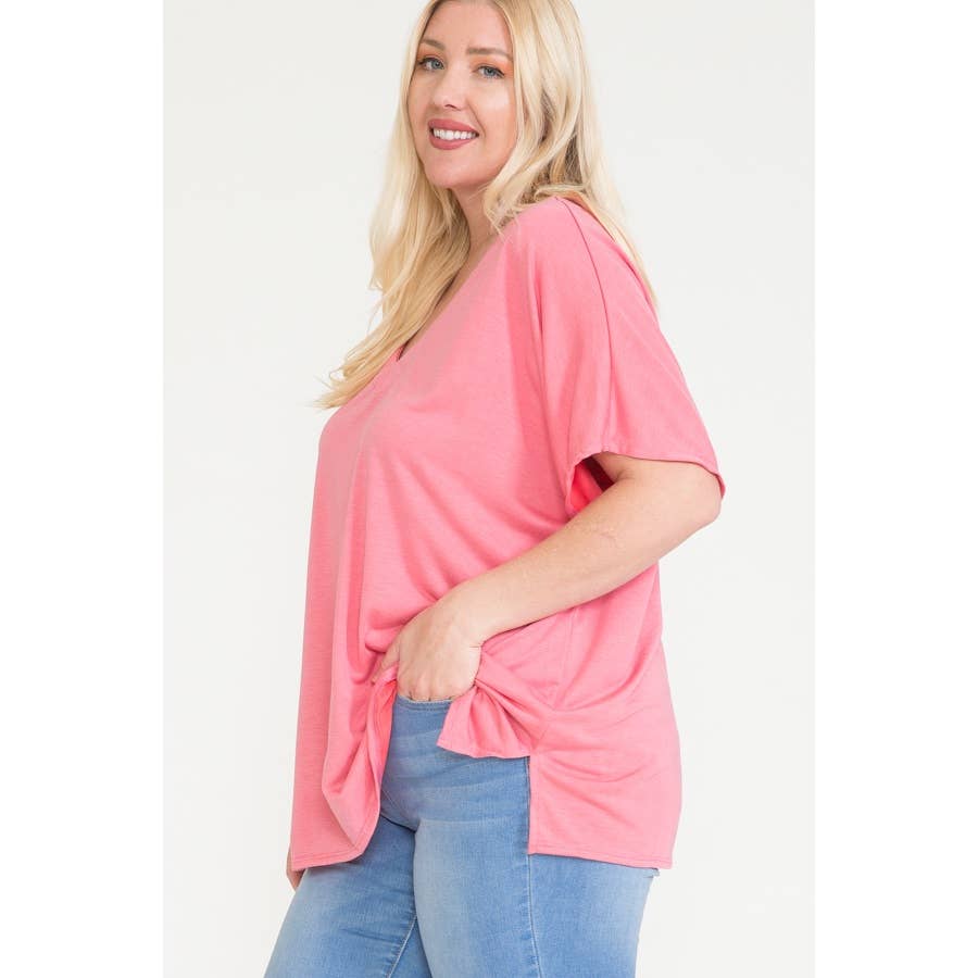 Curvy Dolman Basic Blouse Top