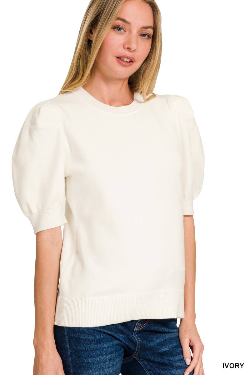 Puff Short Sleeve Sweater