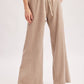 RELAXED MID-RISE FLARE KNIT PANTS