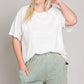 CURVY Sage Vintage Washed Shorts