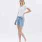 LV1726: HIGH RISE RAW HEM MIDI SHORTS