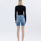 LV1659: HI-RISE RAW HEM BERM SHORTS