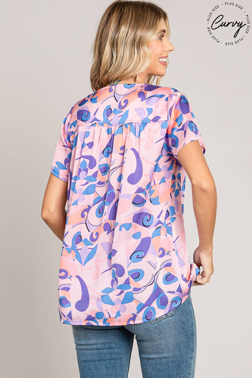 Curvy Lavender Abstract Top