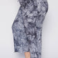 Curvy Linen-Blend Tie-Dye Pants
