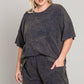 CURVY Sage Vintage Washed Shorts