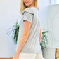 Contrast Ruffle Sleeve Top