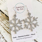 Snowflake Earrings: Silver Glitter