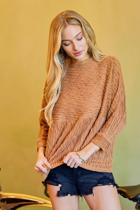 Texture Knit Dolman Top