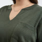 CURVY PATCHWORK SPLIT NECK TOP