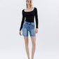 LV1659: HI-RISE RAW HEM BERM SHORTS
