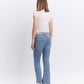 LV1709: HIGH RISE RAW HEM KICK FLARE JEANS