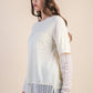 Lace sleeve pocket tee