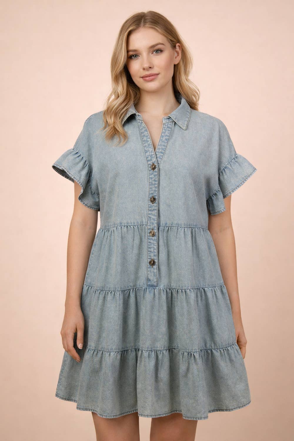 Mineral Washed Chambray Dress