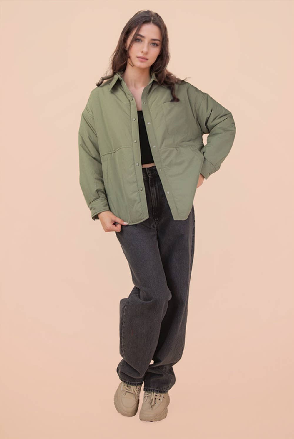 Sage Button Down Casual Jacket