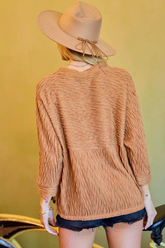 Texture Knit Dolman Top