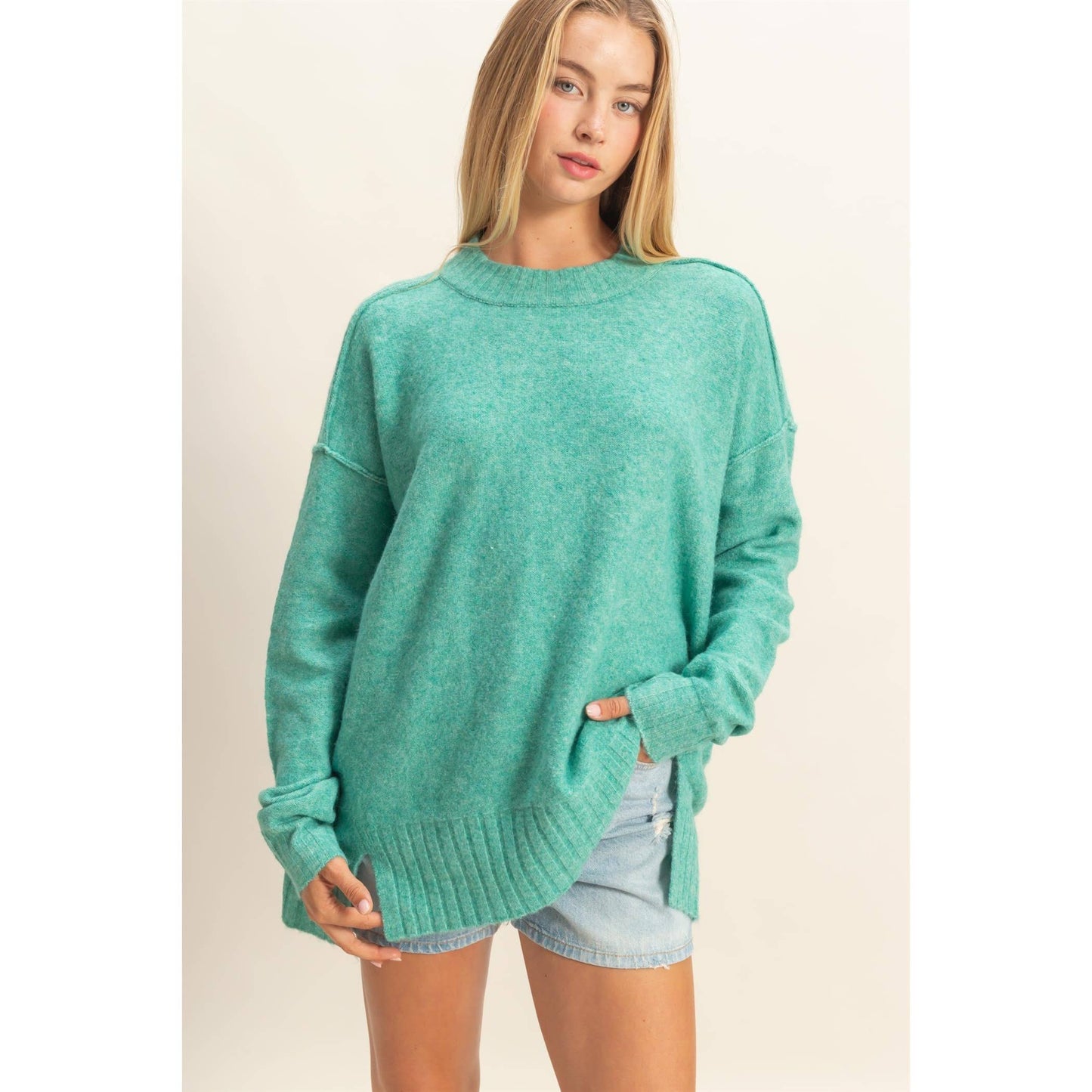 Relaxed Fit Emerald Sweater