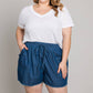 CURVY Cotton Washed Shorts